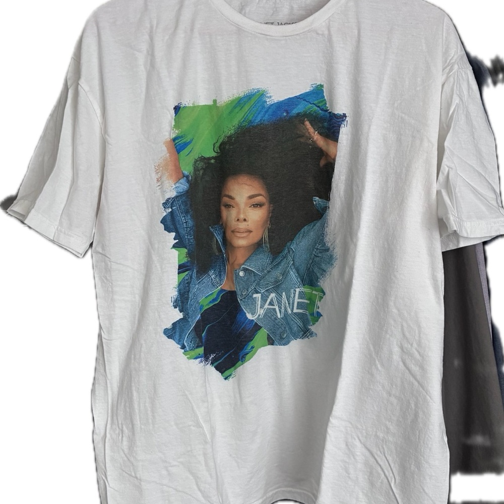 JANET JACKSON White Graphic Concert Tee